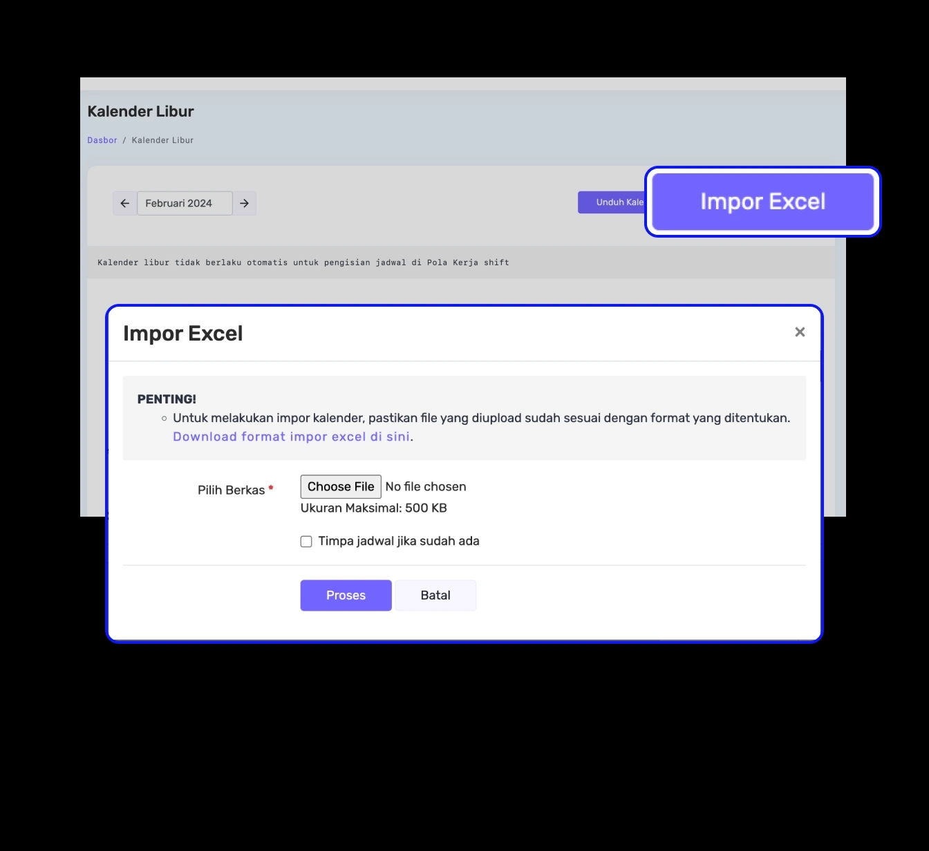 Upload Daftar Libur