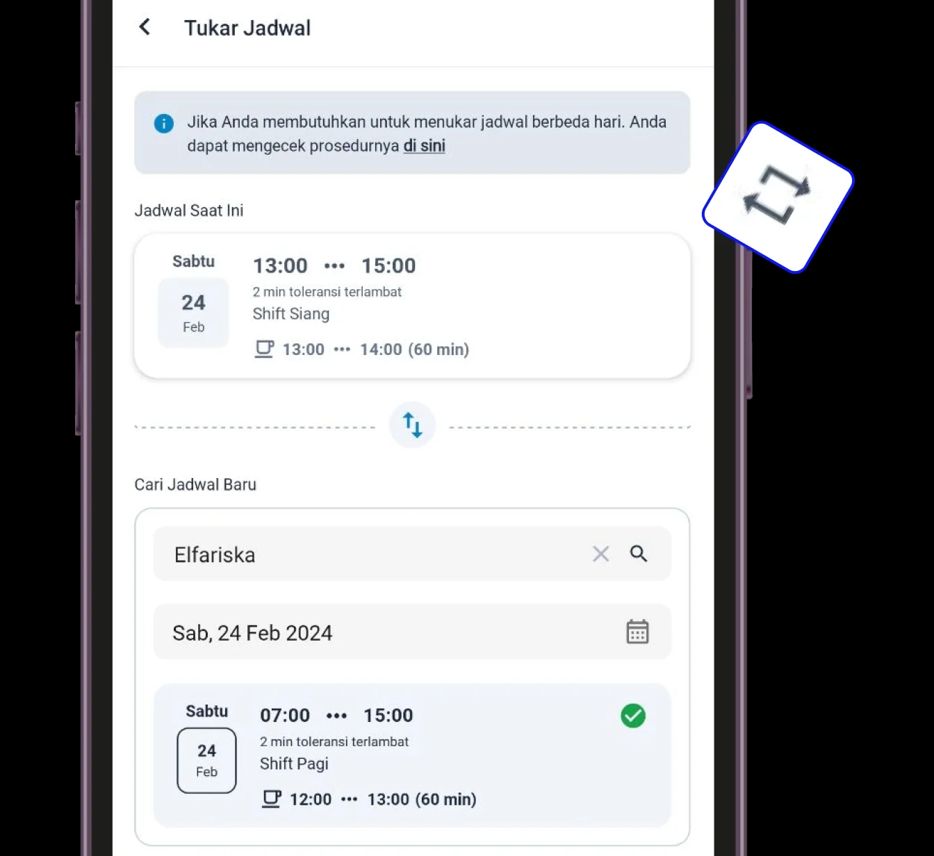 Ajukan Tukar Jadwal