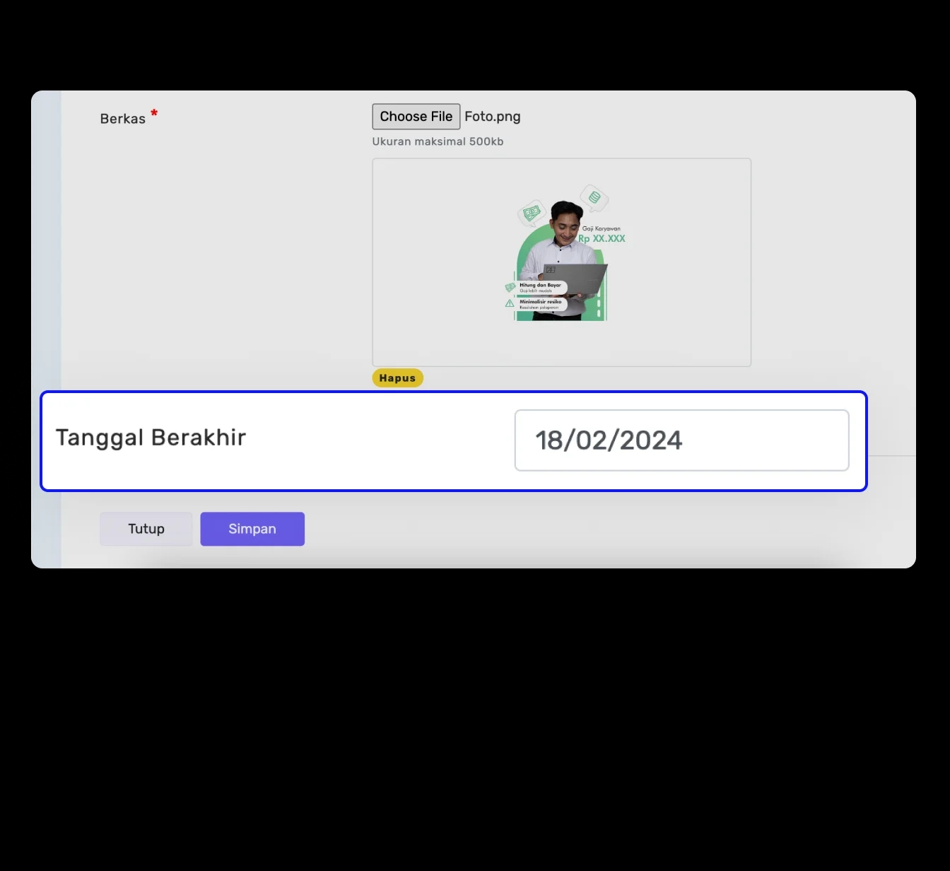 Atur Tanggal