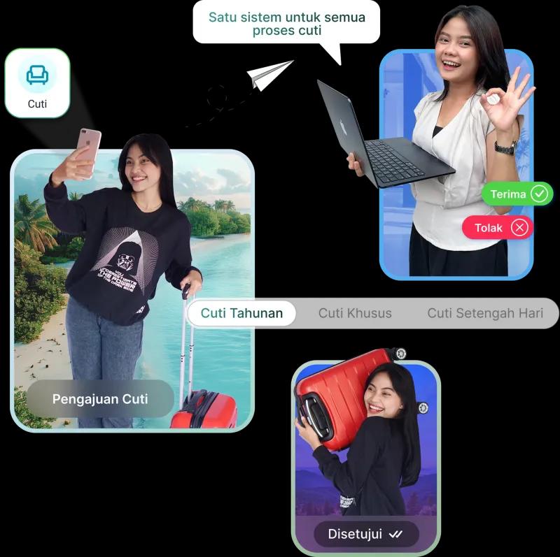Ilustrasi fitur pengajuan cuti Kerjoo
