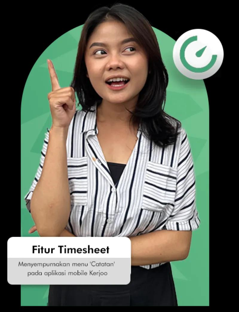Ilustrasi fitur timesheet Kerjoo