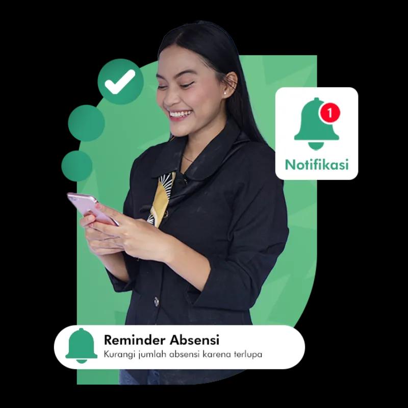 Ilustrasi fitur reminder presensi Kerjoo