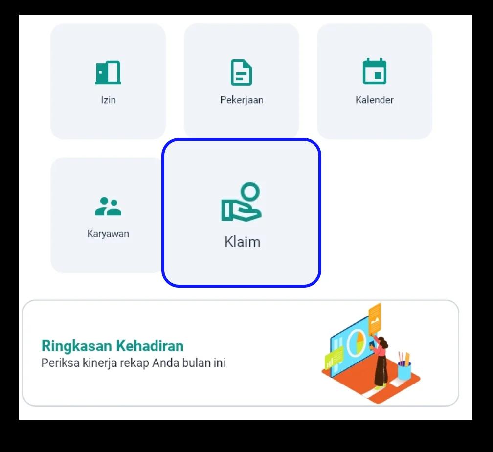 Pilih menu Klaim