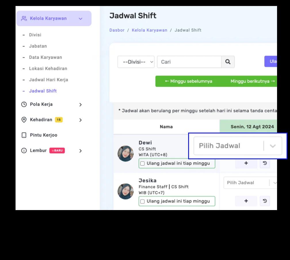 Input Jadwal Shift