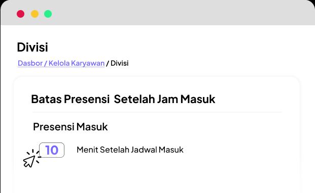Atur Batas Menit Setelah Jam Masuk