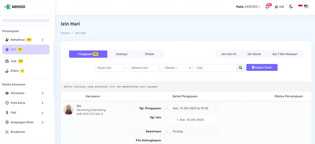 Fitur Izin Tidak Memotong Gaji