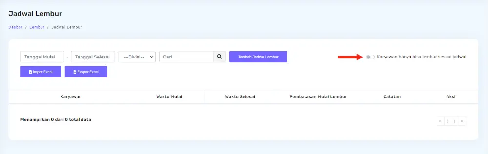 jadwal lembur