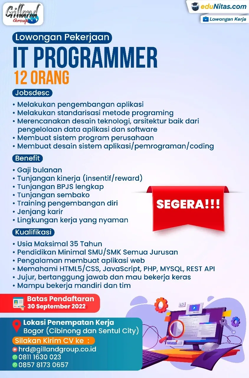 Contoh Iklan Lowongan Kerja IT/edunitas.com