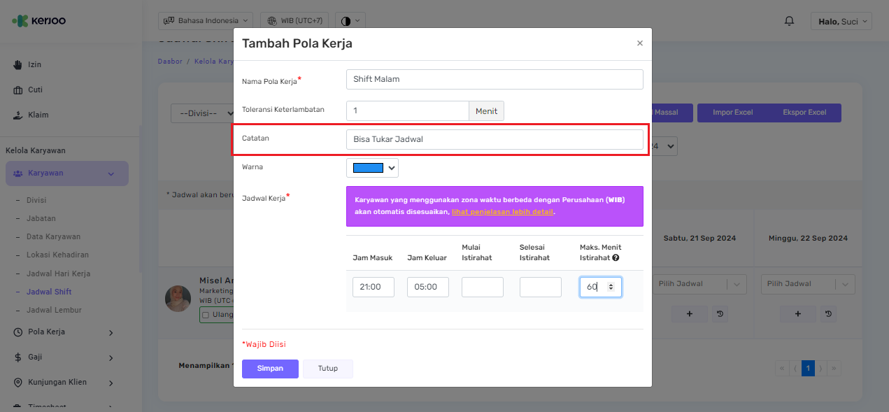 Fitur Tukar Jadwal Shift