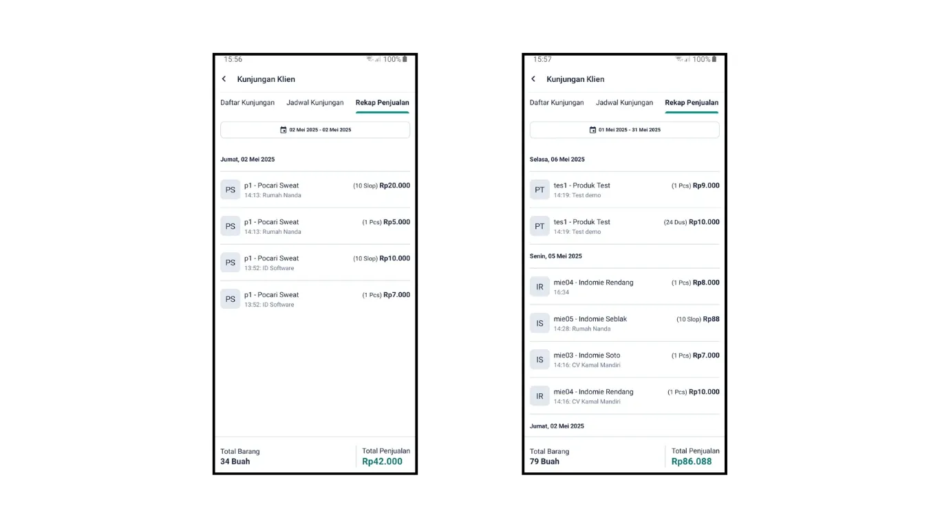 fitur sales kunjungan klien