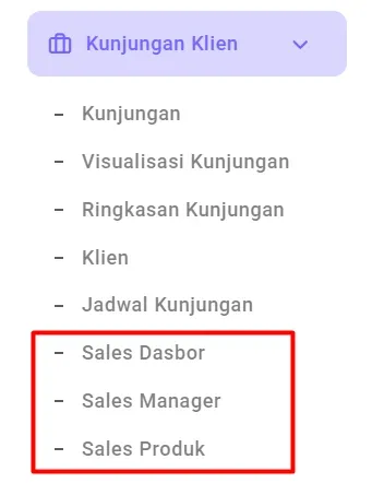 fitur sales kunjungan klien