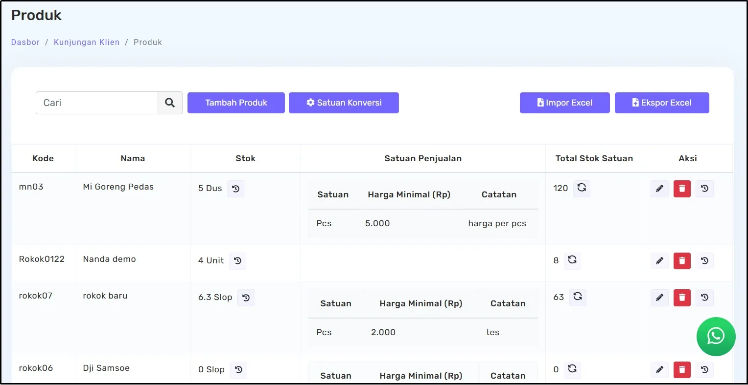 fitur sales kunjungan klien