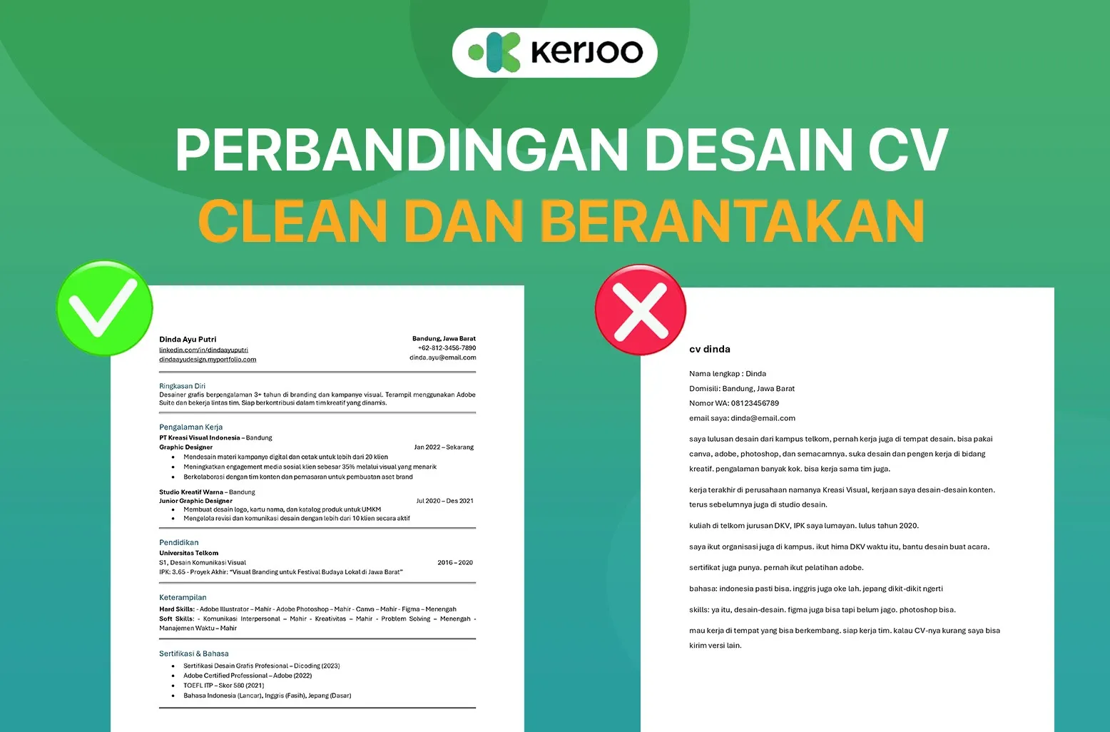 Contoh cv profesional dan pasti dilirik HR