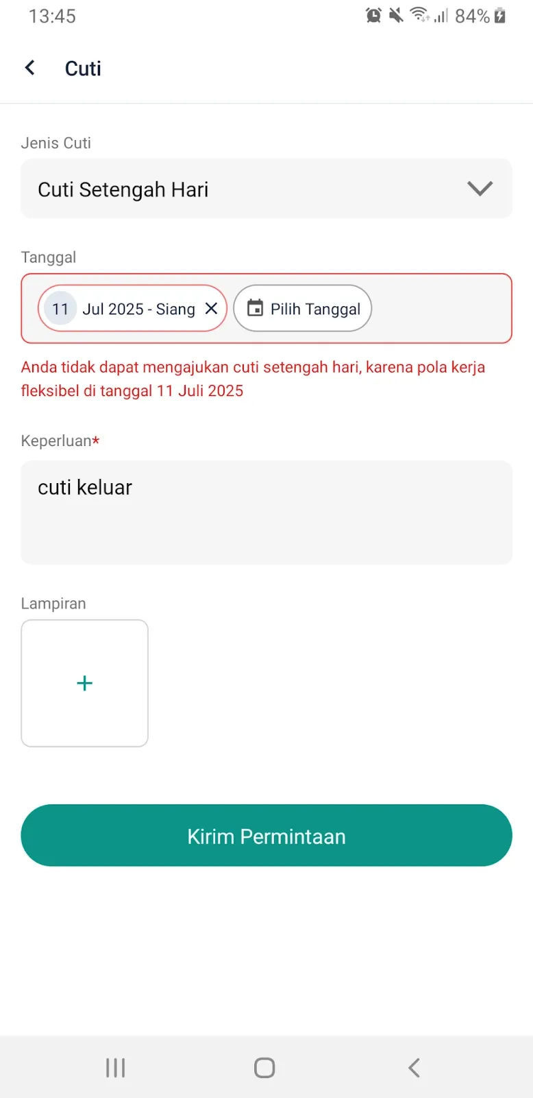 fitur jam kerja fleksibel