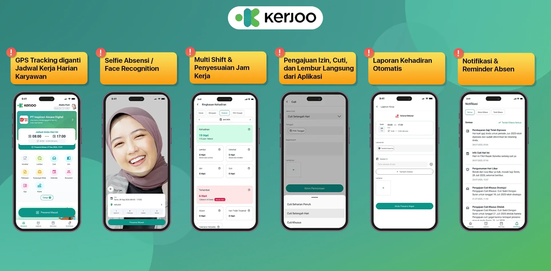 mengelola shift tengah dengan HRIS Kerjoo