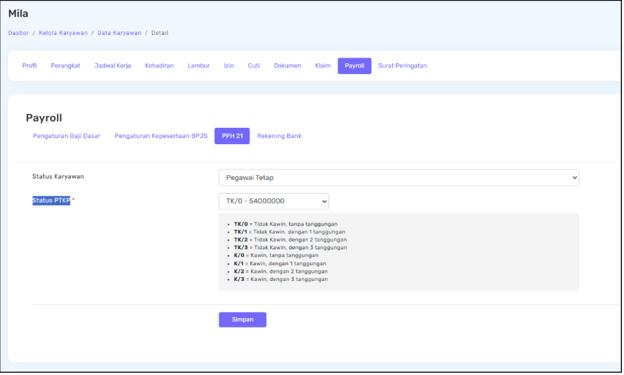 Fitur PPh21 Karyawan Kerjoo