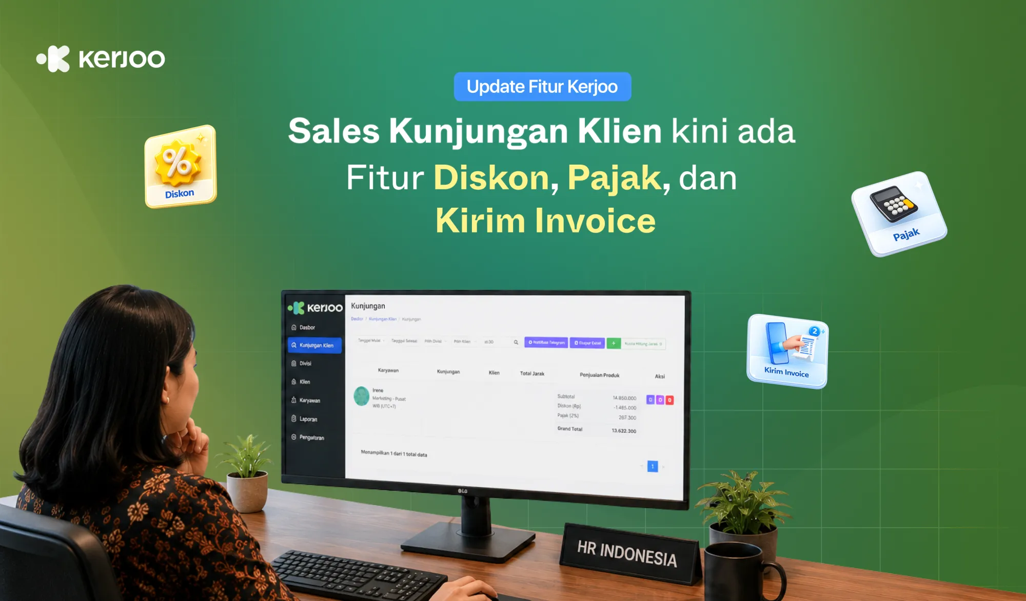 Update Fitur Kerjoo: Sales Kunjungan Klien Kini Ada Fitur Diskon, Pajak, dan Kirim Invoice